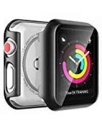 LϟK 2 Pièces Coque + Protection Écran pour Apple Watch 38mm Series 3 2 1 - Case de Protection en Verre Trempé Intégré HD Clear Ultra Mince Tout Autour de Protection