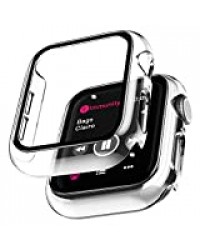 LϟK 2 Pièces Coque + Protection Écran pour Apple Watch 40mm Series 6 5 4 Se - HD Clear Case de Protection en Verre Trempé Intégré pour iWatch Series 6 5 4 Se 40mm