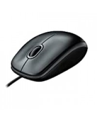 Logitech B100 Souris Filaire USB, 3 Boutons, Suivi Optique, Ambidextre, Compatible avec PC/Mac/Ordinateur Portable - Noire