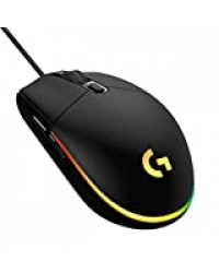 Logitech G203 LIGHTSYNC Souris Gaming avec Éclairage RVB Personnalisable, 6 Boutons Programmables, Capteur Niveau Gaming, 8000 PPP, Ultra-Léger, Noir