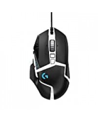 Logitech G502 HERO Souris Gamer Filaire Haute Performance, Capteur HERO 16K, 16000 PPP, RVB, Poids Ajustable, 11 Boutons Programmables, Mémoire Intégrée, PC/Mac - Noire et Blanche