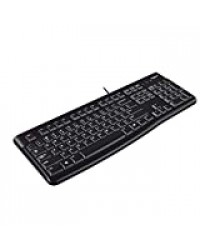 Logitech K120 Clavier filaire Business Windows, Plug-and-Play USB, Touches Silencieuses Ultra-Plates, Taille Standard, Etanche, Barre d’Espacement Incurvée, Clavier AZERTY Français - Noir