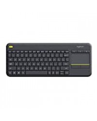 Logitech K400 Plus Clavier sans Fil avec Pavé Tactile pour PC Connecté à TV, Touches Multimédia Personnalisables, Compatible avec Windows/Android/Portable/Tablette, Clavier Français AZERTY - Noir