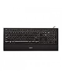 Logitech K740 Illuminated Clavier Filaire pour Windows, Touches Silencieuses Gravées au Laser PerfectStroke, Design Ultra-Plat, Rétroéclairage, USB, PC/Portable PC/Portable, Clavier QWERTY UK - Noir