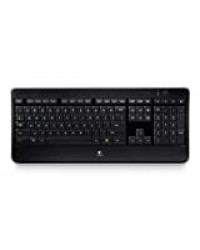 Logitech K800 Clavier sans Fil avec Rétro-Eclairage, 2.4GHz avec Récepteur USB Unifying, Touches Gravées au Laser, Système PerfectStroke, Rechargeable, PC/Portable, Clavier AZERTY français - Noir