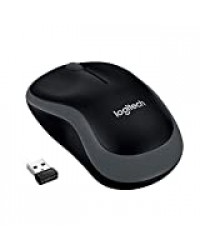 Logitech M185 Souris sans Fil, 2,4 GHz avec Nano-Récepteur USB, Batterie Longue Durée 12 Mois, Suivi Optique 1000 PPP, Ambidextre, Compatible avec PC/Mac/Portable - Grise