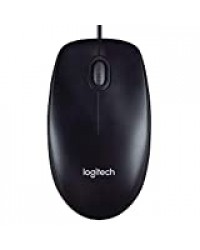 Logitech M90 Souris Filaire USB, Suivi Optique 1000 PPP, Ambidextre, Compatible avec PC/Mac/Portable - Noire