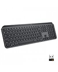 Logitech MX Keys Advanced Clavier sans Fil Rétroéclairé, Bluetooth, Saisie Tactile Réactive, Rétroéclairage, USB-C, PC/Mac/Portable Windows/Linux/IOS/Android, Clavier QWERTY US International - Noir