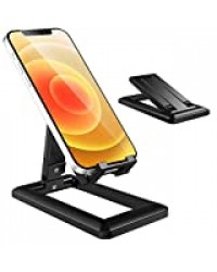 Losvick Support Téléphone, Portable Support Smartphone Multi-Angle Réglable Ultra Légère Universel Bureau Téléphone Dock PC pour iPhone 12, iPhone 11,Se,XR,P30 Lite,S20 et l'Autres d'Appareil - Noir