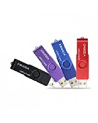 Lot de 4 Clé USB 64 Go ENUODA USB 3.0 Flash Drive Stockage Rotation Disque Mémoire Stick (Mixte Couleur:Rouge Noir Bleu Violet)