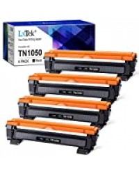 LxTek TN1050 Cartouches de Toner Compatible pour Brother TN1050 TN-1050 TN 1050 pour Brother HL-1110 DCP-1510 DCP-1610W MFC-1910W HL-1112 HL-1210W HL-1212W DCP-1512 DCP-1612W MFC-1810, Pack de 4 Noir