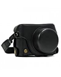 MegaGear Etui souple en Cuir pour, Housse pour Panasonic LUMIX LX100, DMC-LX100 Camera (Noir)