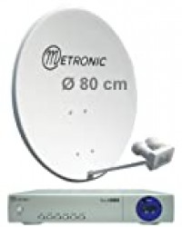 Metronic 498268 Calysta 80 MB Parabole acier Blanche 80cm + LNB monobloc