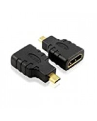 Micro HDMI mâle HDMI Femelle Câble Adaptateur Compatible avec Canon PowerShot G7 X, G9 X, IXUS 285 HS/Olympus Stylus 1 E-PL5 / Ricoh WG WG- Series 20 30 30W 4 5 / Go Pro Hero 3 4 5