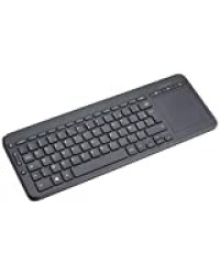 Microsoft – All in One Media Keyboard – Clavier sans fil avec pavé tactile pour PC et Smart TV, compatible Windows, macOS, Android (Clavier AZERTY français) - Noir (N9Z-00007)