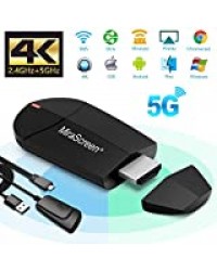 Miracast AirPlay DLNA Écran WiFi 2,4 G + 5 G sans Fil 4K HDMI Adaptateur Mini Appareil de Miroir Support Miracast AirPlay DLNA pour Smartphones Android/PC/MacBook sur Moniteur TV/projecteur