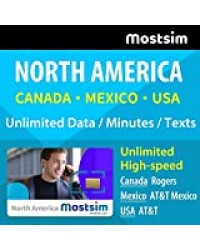 Most SIM AT&T Carte SIM pour USA, Canada et Mexique Internet Haut Débit/Appels/SMS Illimités 17 Jours