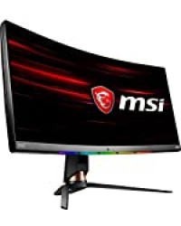 MSI Optix MPG341CQR – Moniteur de Gaming incurvé 34" LCD UWQHD 144Hz (3440 x 1440p, Ratio 21:9, luminosité de 400nits, 1 ms de réponse, Panneau VA, Anti-reflet) Noir