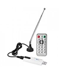 Mugast Tuner de clé TV numérique DVBT2, récepteur USB Portable DVB-T2 / T/C + FM + Dab + SDR HD avec antenne, récepteur de clé HD TV numérique, récepteur Tuner Distant pour Ordinateur PC