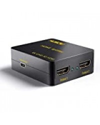 Musou 4K HDMI Répartiteur 1x2 HDMI Splitter 1 entrée 2 sorties Amplificateur Distributeur 2 voies HDMI Ver 1.4 Soutien 3D HDCP,Black