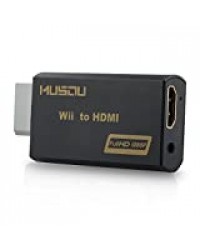 Musou Adaptateur Wii vers HDMI Signal vidéo Convertisseur Full HD 1080p avec Audio Sortie Jack 3,5 mm，Noir