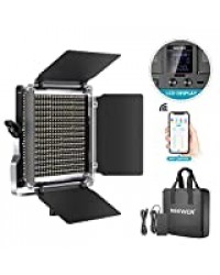 Neewer 660 LED Panneau Vidéo Lumière - Kit Eclairage Photographique Bicouleur avec Commande par APP, pour Photo Studio Vidéo Youtube Extérieur Lampe LED avec LCD 3200K-5600K Cadre Métal