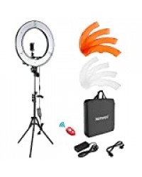 Neewer Caméra Photo Vidéo Eclairage Kit : 48cm Extérieur 52W 5500K Réglable LED Lumière Anneau, Trépied d'Eclairage, Récepteur Bluetooth pour Self-portrait Vidéo Tournage Smartphone, YouTube, Vine