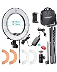 Neewer Kit LED Ring Light avec Pied 36cm Anneau Lumineux 36W 5500K avec Tube Souple,Filtre,Sabot,Récepteur sans Fil Eclairage pour Caméra Smartphone Photo Studio Vidéo Youtube TikTok