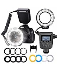 Neewer Macro 48 LED-Bague Anneau Lumineux (4 x diffuseur Transparent/Clair/Bleu/Blanc) - pour Canon/Nikon/panasonic/Olympus/pentax Appareil Photo Reflex