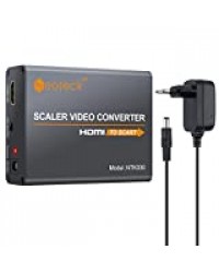 Neoteck Convertisseur HDMI vers SCART Composite Adaptateur HDMI à Péritel Adaptateur Audio Stéréo Vidéo HD NTSC PAL à CVBS pour Sky HDTV Blu-Ray DVD Apple TV PS3 PS4 Xbox Box Android PC