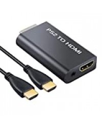Neoteck PS2 Playstation 2 à HDMI Adaptateur Convertisseur avec 3,5 mm Prise Audio Câble HDMI pour PS2 HDTV Moniteur HDMI