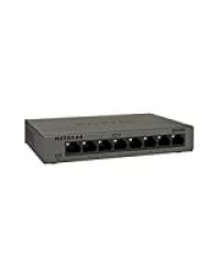 NETGEAR GS308-100PES Switch Ethernet Gigabit Métal 8 ports 10/100/1000 RJ45 pour les PME et TPE, Noir