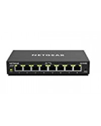 NETGEAR (GS308E) Switch Ethernet 8 Ports RJ45 Métal Gigabit (10/100/1000), Smart Manageable, Bureau ou Rackable, Métal, Silencieux , pour une Connectivité Simple et Abordable