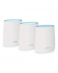 NETGEAR Système WiFi Mesh Tri-Bandes Orbi (RBK23), AC2200, pack de 3, un WiFi partout dans la maison, WiFi beaucoup plus performant que votre box, 375m², Contrôle Parental