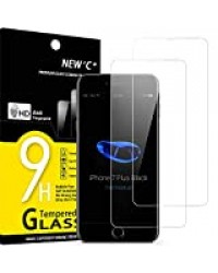NEW'C Lot de 2, Verre Trempé Compatible avec iPhone 7 Plus et iPhone 8 Plus, Film Protection écran sans Bulles d'air Ultra Résistant (0,33mm HD Ultra Transparent) Dureté 9H Glass