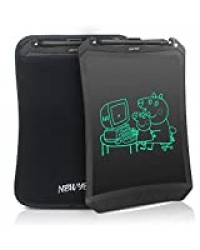 NEWYES Tablette d'Ecriture LCD Robot Pad Notes de Mémo Griffonnage Magnétiques avec Bouton de Verrouillage(Noir+Housse)