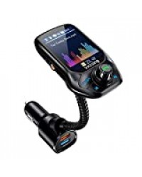 【Nouveau】 VicTsing Transmetteur FM Bluetooth, Adaptateur Voiture Avec Réglage Automatique De FM Fréquence, 3 USB Inclus QC3.0 Charge Rapide, 1.8” Ecran Couleur Mains Libre, MP3 Mode Aléatoire