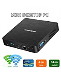 Nouvelle Version du Z83-F Mini PC 4K/4GB/64GB, Processeur Intel Atom X5-Z8350, Windows 10 Pro préinstallé, Ports HDMI et VGA, Ethernet 1000Mbps, Wi-FI 2.4 GHz / 5.8 GHz, allumage Automatique