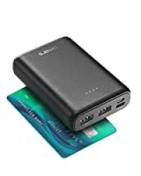Omars Batterie Externe de Petite Taille et légère USB C et 2 Ports USB A pour iPhone Huawei Samsung et appareils de Type C 10 000 mAh