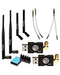 Pack NooElec NESDR Nano 3 Premium ADS-B (978MHz UAT et 1090MHz 1090ES) pour Stratux, Avare, Foreflight, FlightAware et autres applications. Comprend 2 SDR, 4 antennes, 5 adaptateurs.