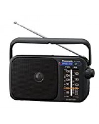 Panasonic Radio FM Portable RF-2400DEG-K Radio FM/AM, fonctionnement sur secteur ou piles, Format compact 23x12 cm, noir - Version Française