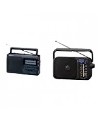 Panasonic RF-3500E9-K Radio Transistor Noir & Radio FM Portable RF-2400DEG-K Radio FM/AM, Fonctionnement sur Secteur ou Piles, Format Compact 23x12 cm, Noir - Version Française