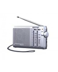 Panasonic RF-U160DEG-S Radio Portable avec Sangle, Fonctionnement sur Secteur ou par Piles, Argent