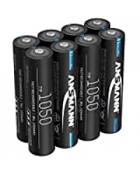 Pile ANSMANN AAA 1050mAh NiMH 1,2V - Batt. rech. Micro AAA, Haute capacité, idéale pour Un Besoin de Puissance élevé tel Que Lampe de Poche, modélisme, Outil électronique, caméra (Lot de 8)