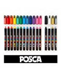 Posca PC-1MR Lot de 16 stylos marqueurs de toutes les couleurs