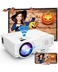 [Projecteur WiFi] Projecteur, Projecteur WiFi 5000 Lumens, Projecteur Vidéo 1080P Full HD Pris en Charge Compatible avec Smartphone, Tablette, clé TV, Lecteur de Jeu, USB, TF pour Cinéma Maison.