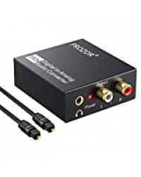 PROZOR 192kHz DAC Adaptateur de Convertisseur DAC, Audio stéréo R/L SPDIF TosLink Vers Analogique, PS3, HD, DVD, PS4, Sky HD, Blu-ray, Amplificateurs AV alimentation par câble USB