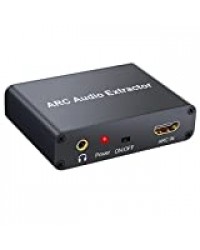 PROZOR HDMI Audio Extractor 192KHz DAC Convertisseur ARC Audio Extracteur Soutien Audio Numérique HDMI à Analogique Audio RCA Audio L/R Coaxial SPDIF et 3.5mm Jack ARC Adaptateur Audio pour TV