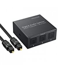 Prozor Répartiteur Audio numérique 5.1 canaux 1 x 3 SPDIF Toslink Splitter Support LPCM 2.0/DTS/Dolby-AC3 avec câble Toslink pour PS3 STB VHS VCR Blue-Ray Lecteur DVD HDTV Amplificateur de Puissance