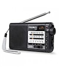 PRUNUS J-01 Radio Portable FM/AM（MW）/SW/WMA, Poste Radio Transistor DSP avec Gros Boutons et Grands Cadrans,Batterie Rechargeable et Remplaçable de 2200mAh (20h écoute)